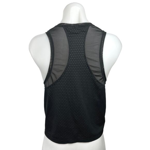 Athleta Black Mesh Sleeveless Crewneck Activewear Athletic Sports Tank Top Sz L - Picture 2 of 4